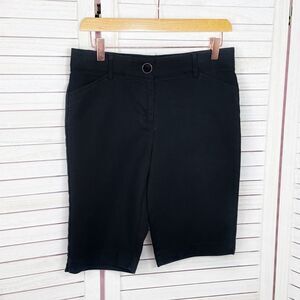 Counterparts Petite Flat Front Stretch‎ Bermuda Walking Shorts Black 4P